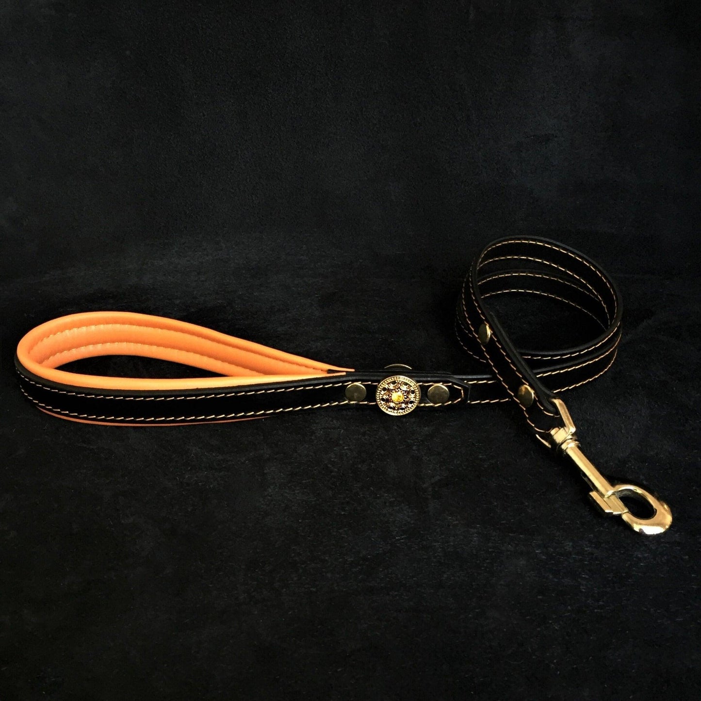 The ''Bijou'' harness Black & Orange Small to Medium Size
